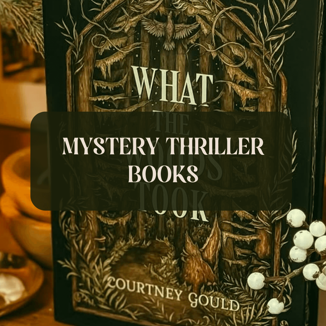 Graphic with mystery thriller theme