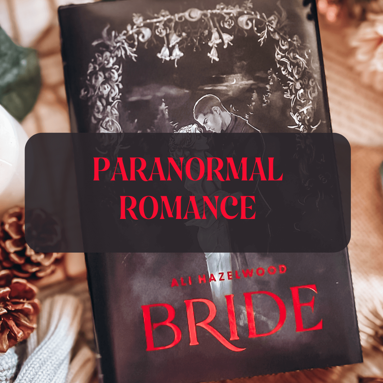 Graphic with books and text that reads "Paranormal Romance"