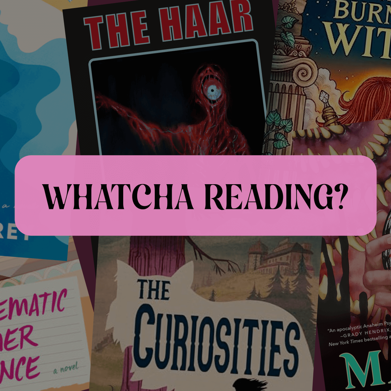 Graphic with books and text