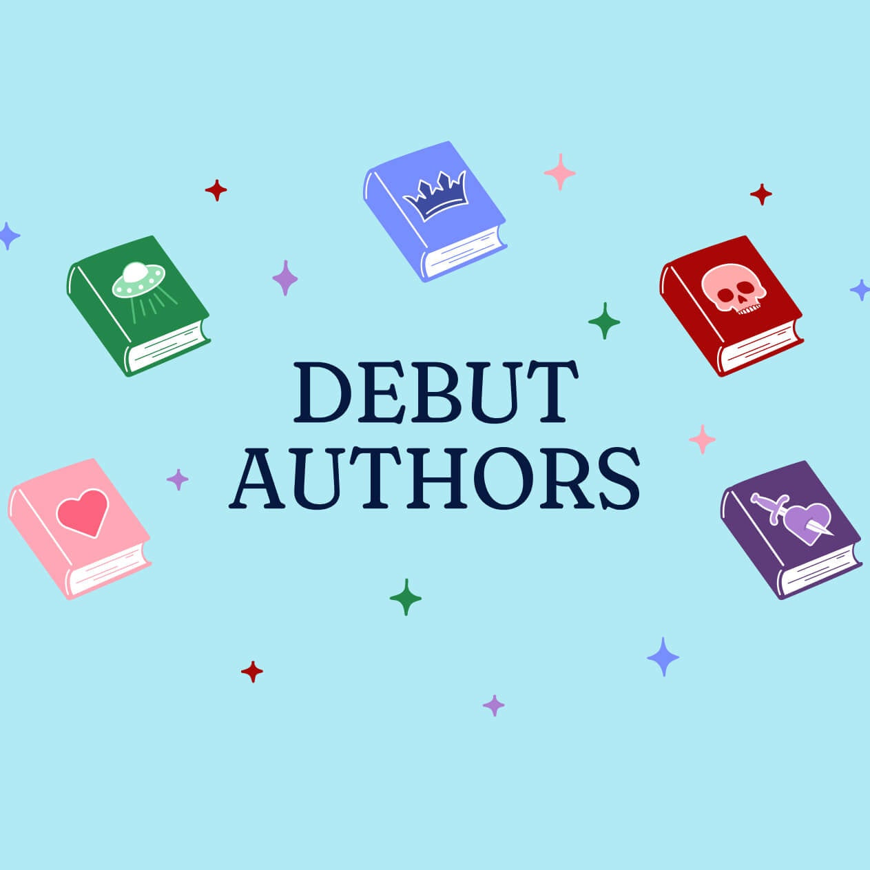 Graphic with books representing genres