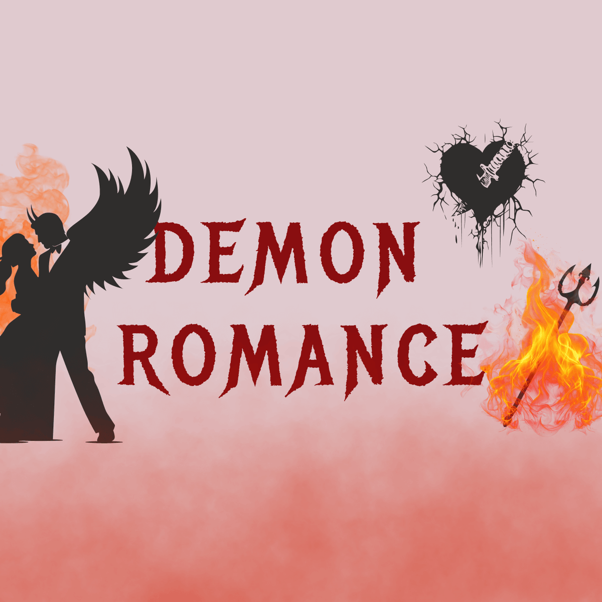 Graphic with demon romance theme.