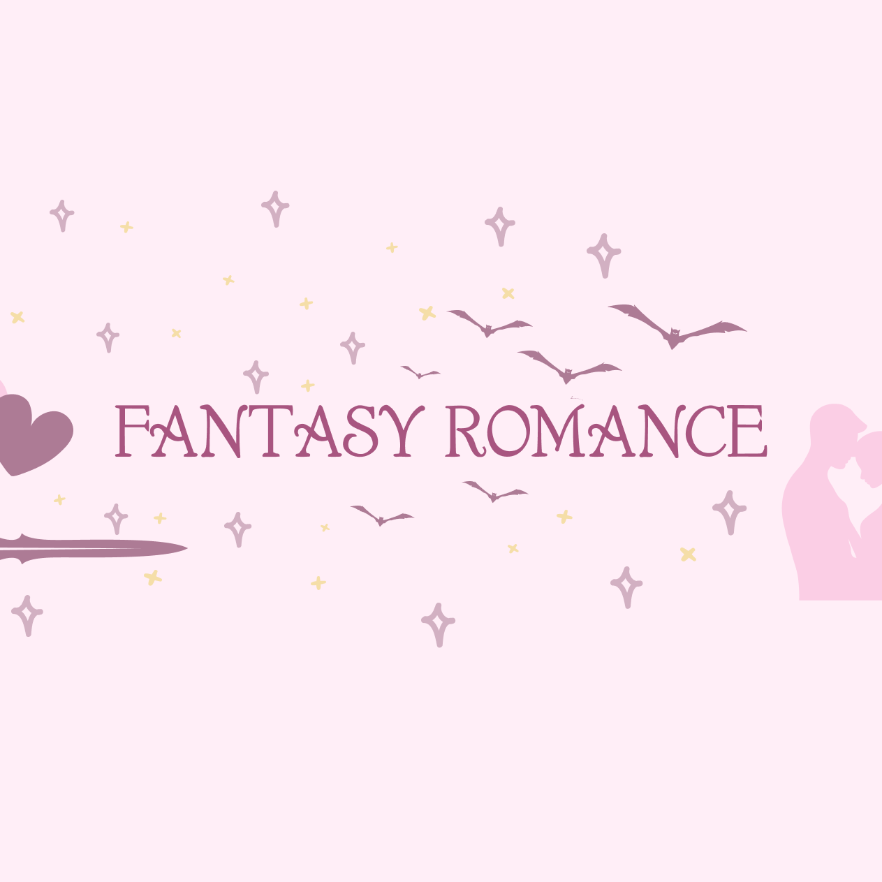 Graphic with fantasy romance theme