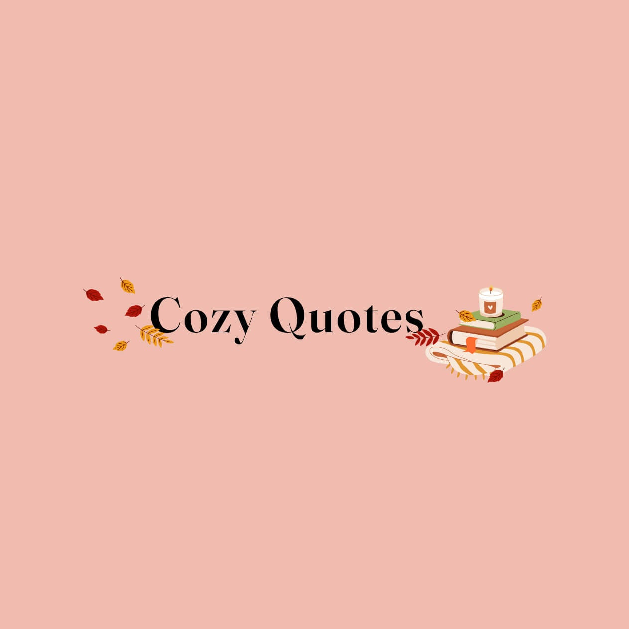 Blue graphic with text "Cozy Quotes"