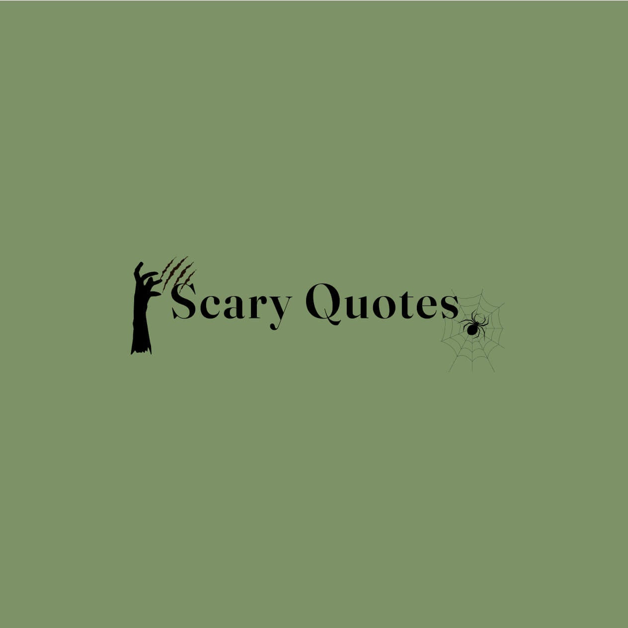 Blue graphic with text "Scary Quotes"