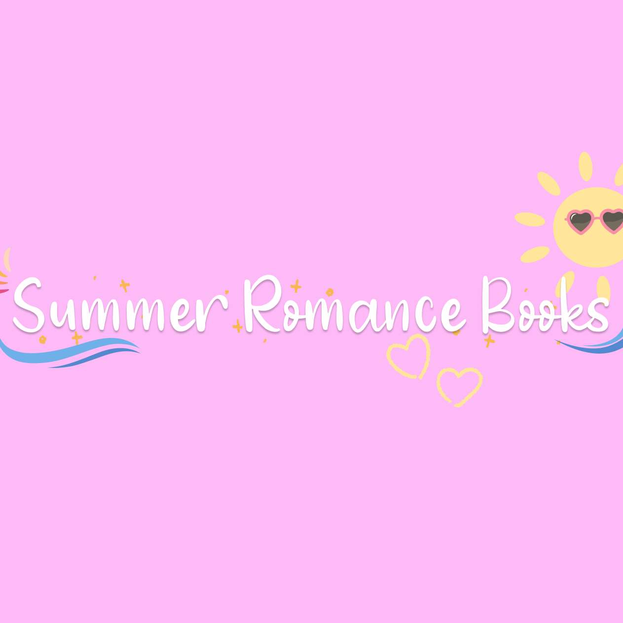 Pink background with some summer graphics