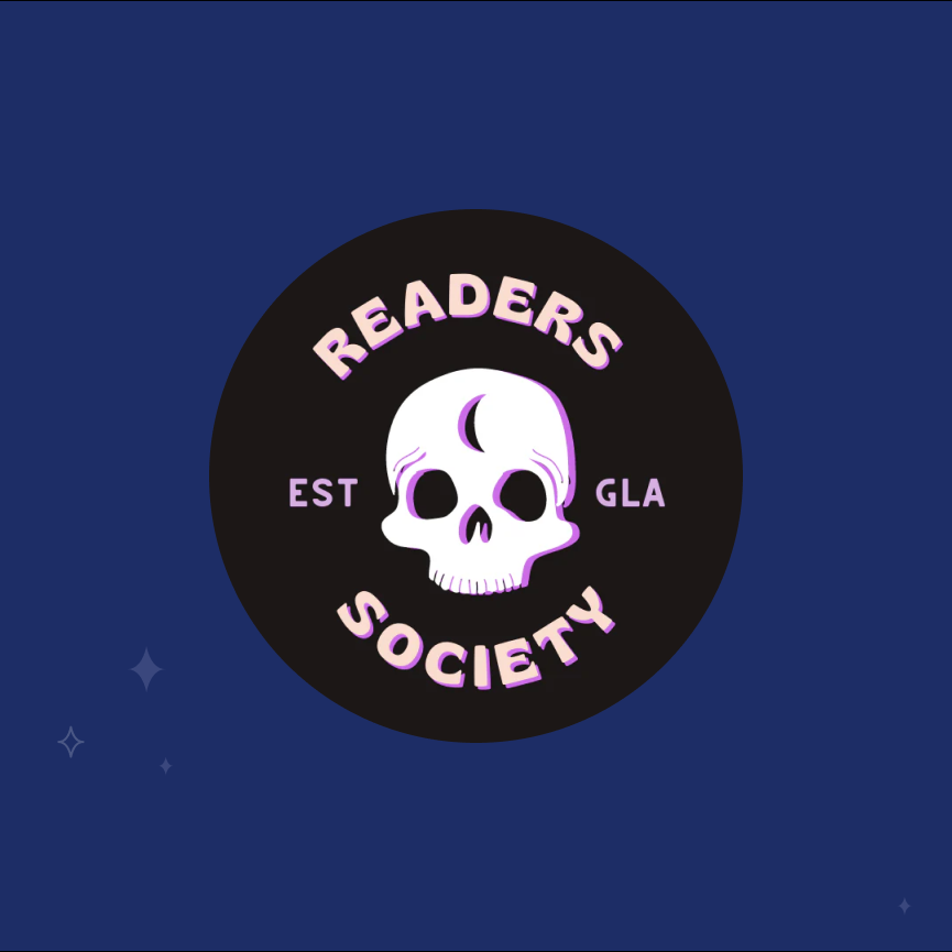 Readers Society logo on navy background