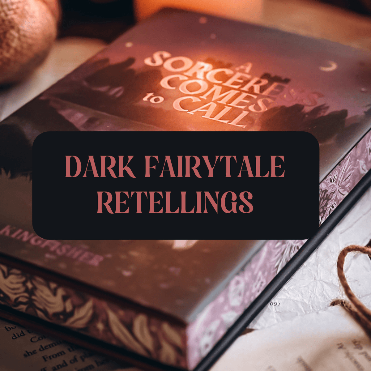 Graphic with image of book and text that reads "Dark Fairytale