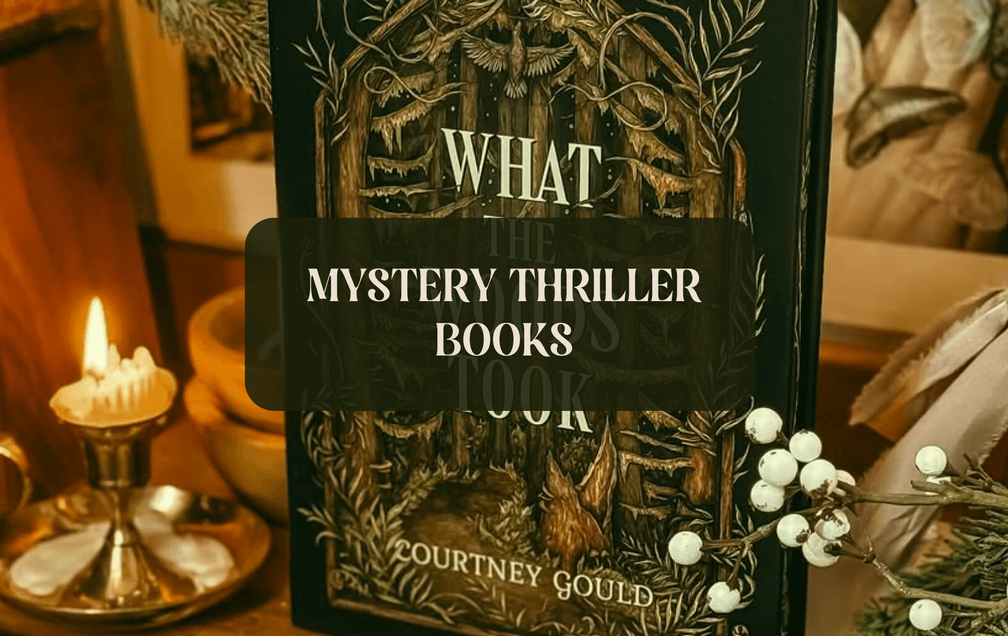 Graphic with mystery thriller theme