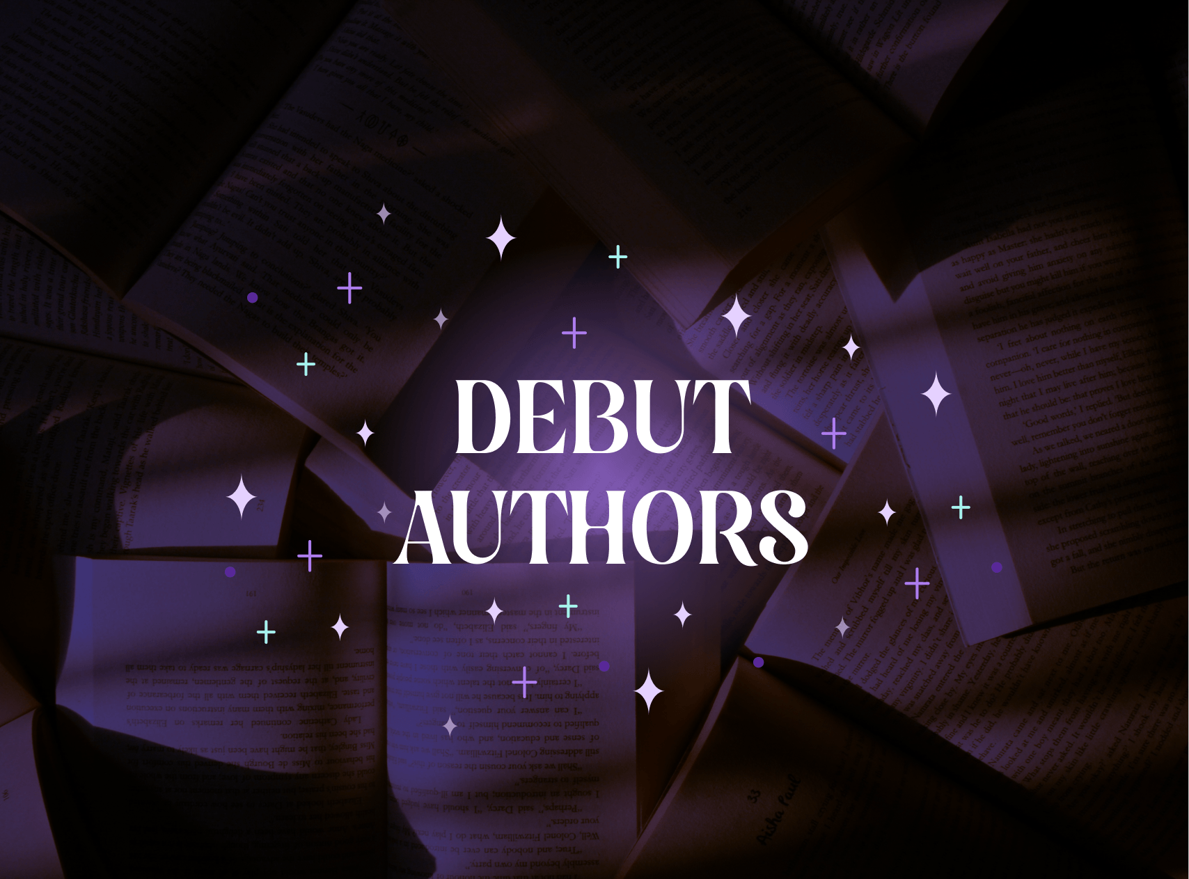 Graphic with text which reads "DEBUT AUTHORS"