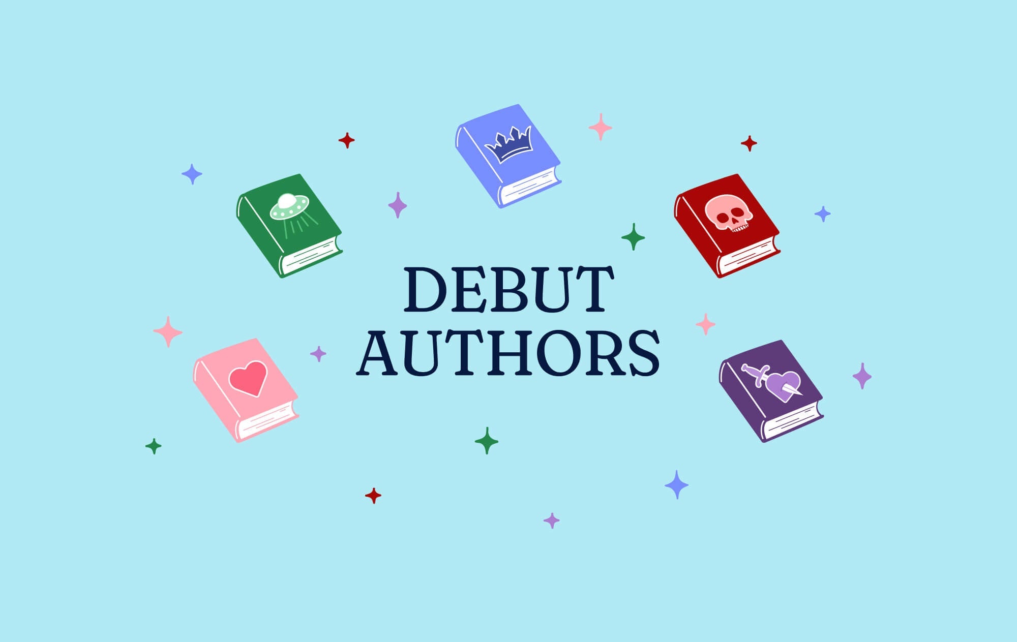 Graphic with books representing genres