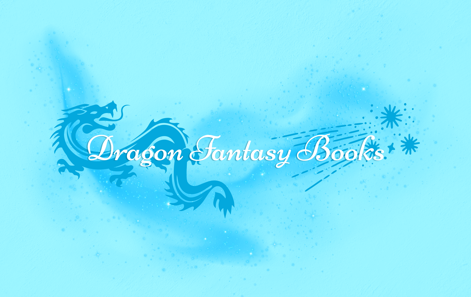 Image showing a dragon with the phrase Dragon Fantasy Books on a blue background