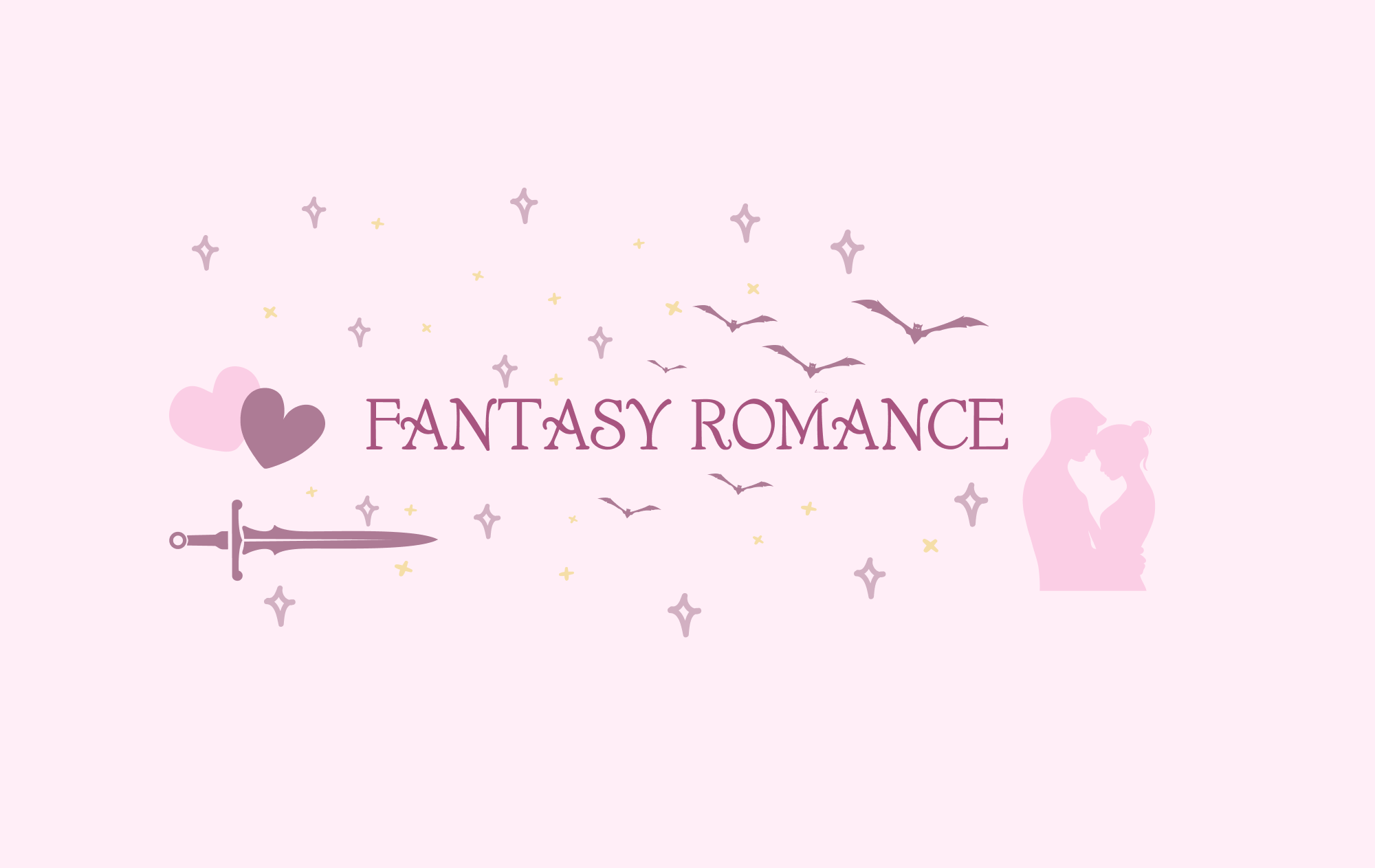 Graphic with fantasy romance theme