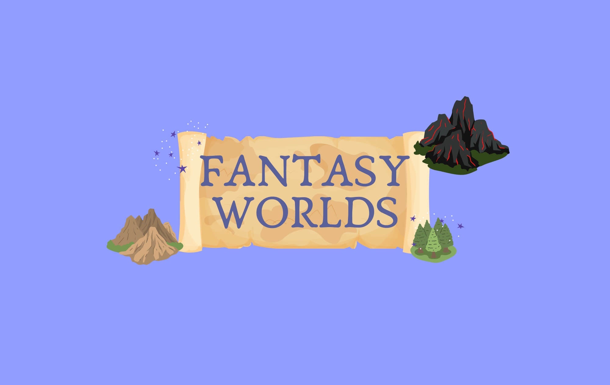 Graphic with Fantasy Worlds theme