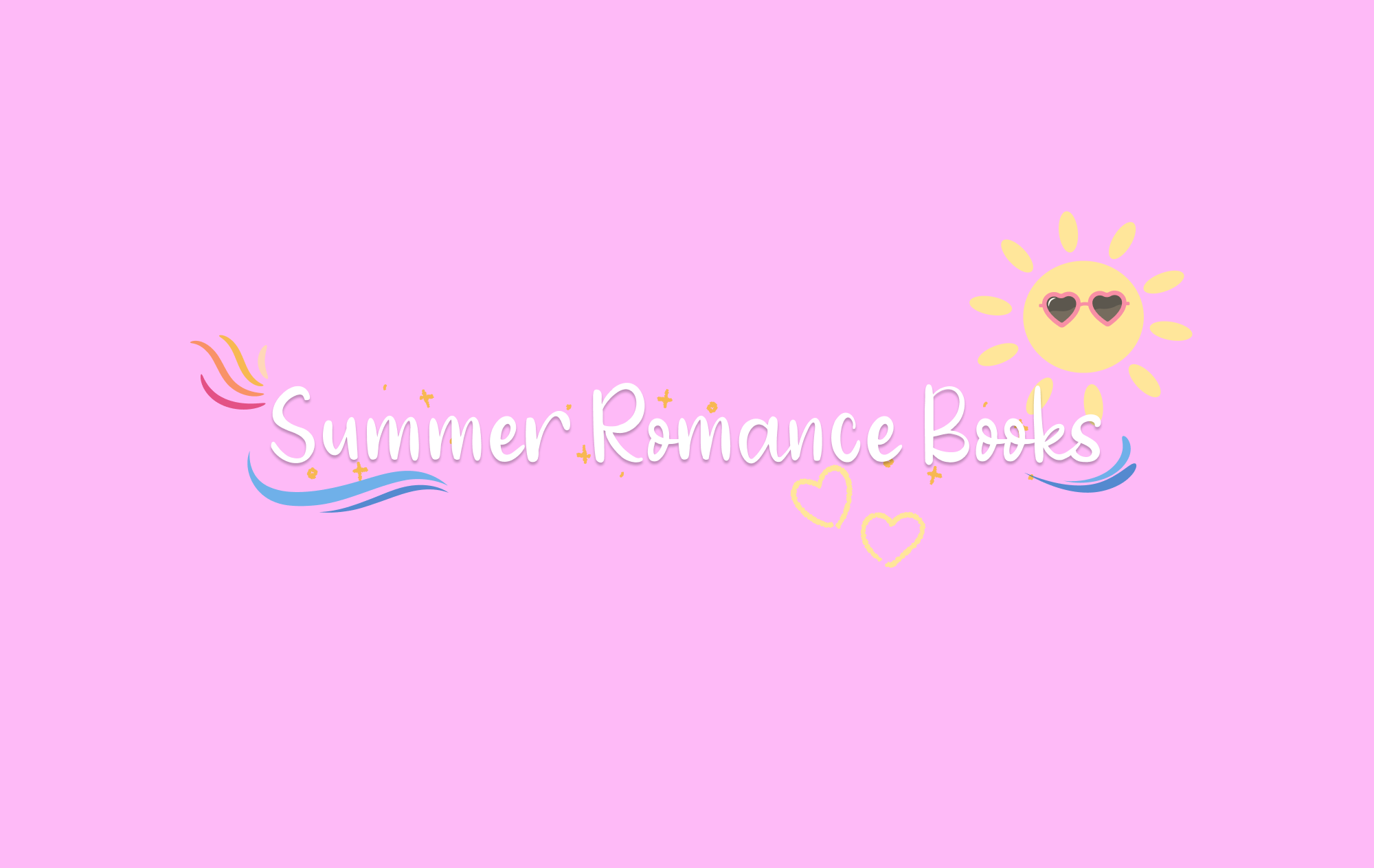 Pink background with some summer graphics