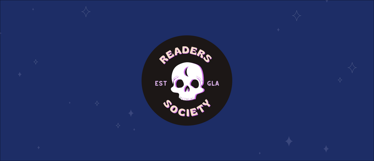 Readers Society logo on navy background