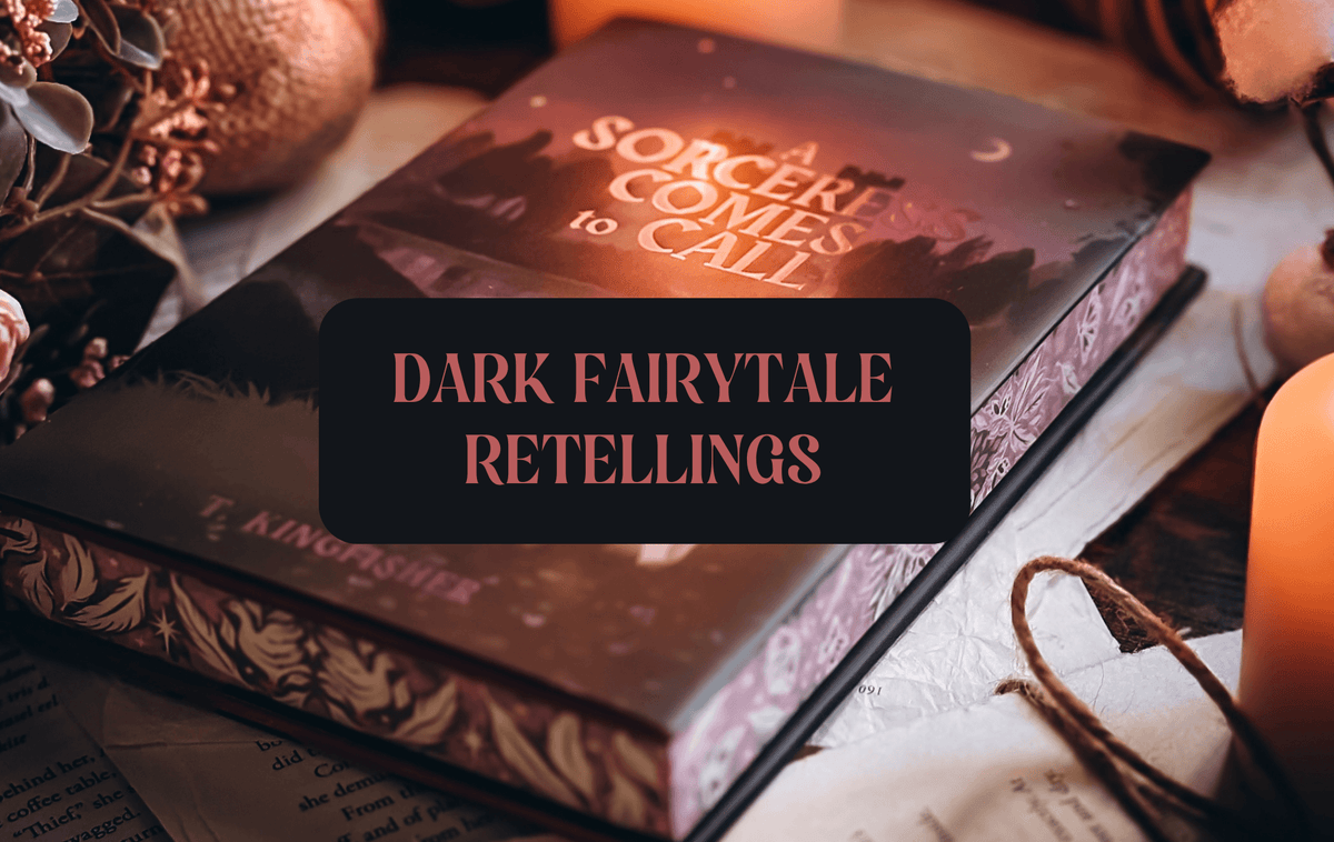 Graphic with image of book and text that reads "Dark Fairytale 