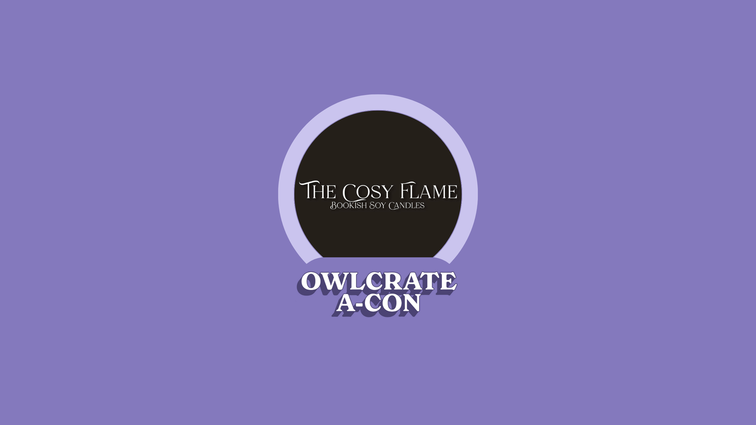 The Cosy Flame  logo on purple background