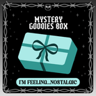 Mystery goodies box - I'm feeling nostalgic. A vector design of a light blue wrapped present on a starry black background framed by white barbed wire.