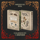 The front and back of the Wolf Worm hardcover book case, depicted like a classic scientific nature textbook, with illustrations of various bugs and animals.